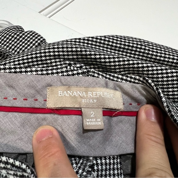 Banana Republic Sloan Houndstooth Ankle Pants Pleated Size 2 Office Career - Picture 8 of 8